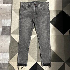 Express Gray Acid Washed Mid-Rise Raw Hem Skinny Jeans Women's 14R